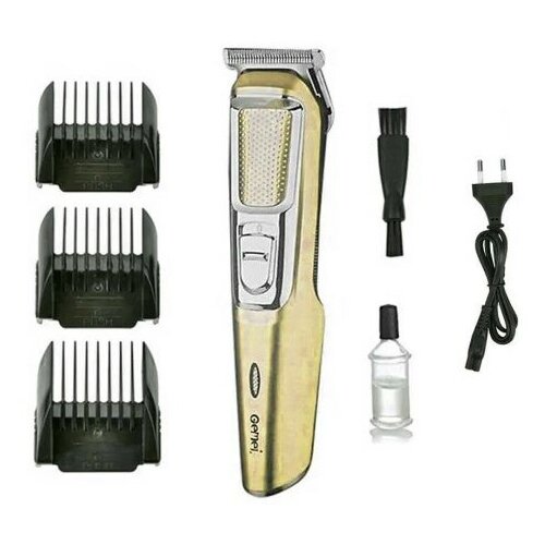 Машинка для стрижки GM-6077 аккумуляторная 3 насадки цвет золото триммер для бороды 44900₽