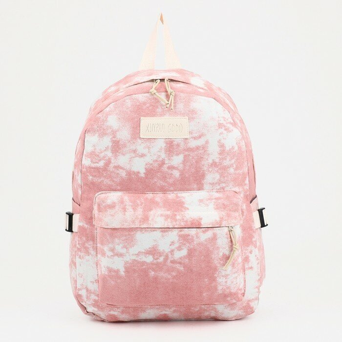Рюкзак Мрамор, 30*10*41 см, отдел на молнии, 1 н/карман, 2 б/кармана, розовый