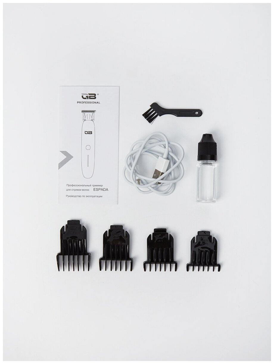 GB Professional Espada - Профессиональный триммер для стрижки волос Белый - фотография № 7