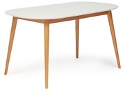 Стол обеденный MAX (Макс) TetChair основание бук, столешница мдф, 140 х 80 х 75см, Белый+Натуральный ( Бук)