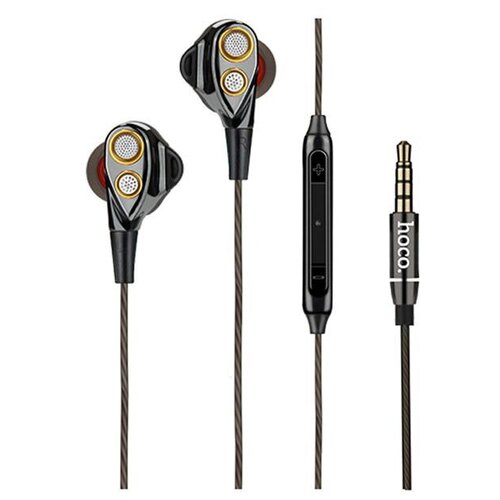 Вакуумные наушники с микрофоном Hoco М23 Stream Sound Dual Wired Earphones серые 88900₽