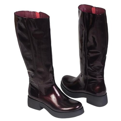 фото Женские сапоги на низком каблуке mara coppi mc-1576/ata/cza bordo mat