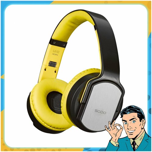 Наушники беспроводные Bluetooth накладные с режимом портативной колонки SODO MH2 складные игровые наушники для компьютера и для iphone и android 369900₽