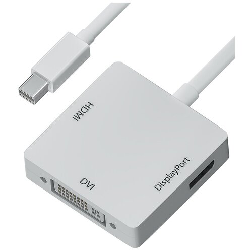 GCR Адаптер-переходник Apple mini DisplayPort 20M > DisplayPort 20F/HDMI 19F/DVI 25+4F mini dp to dvi vga hdmi comptible adapter mini displayport 3 in 1 hub 1080p video converter for imac apple macbook pro air