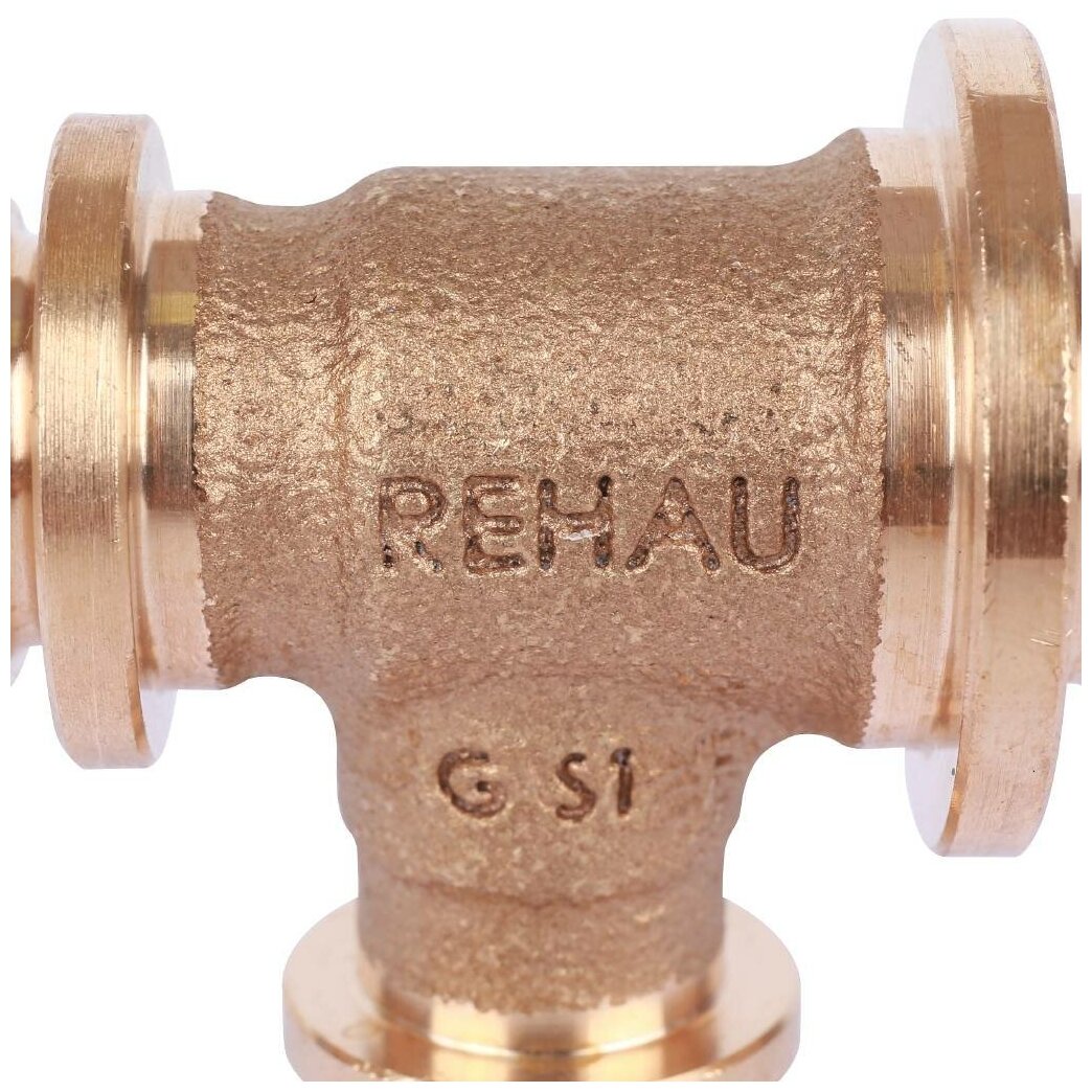Platinum RX 13777431001 Тройник с уменьшенным боковым и торцевым проходами (16 мм, 20 мм, 25 мм, бронза) REHAU - фото №4