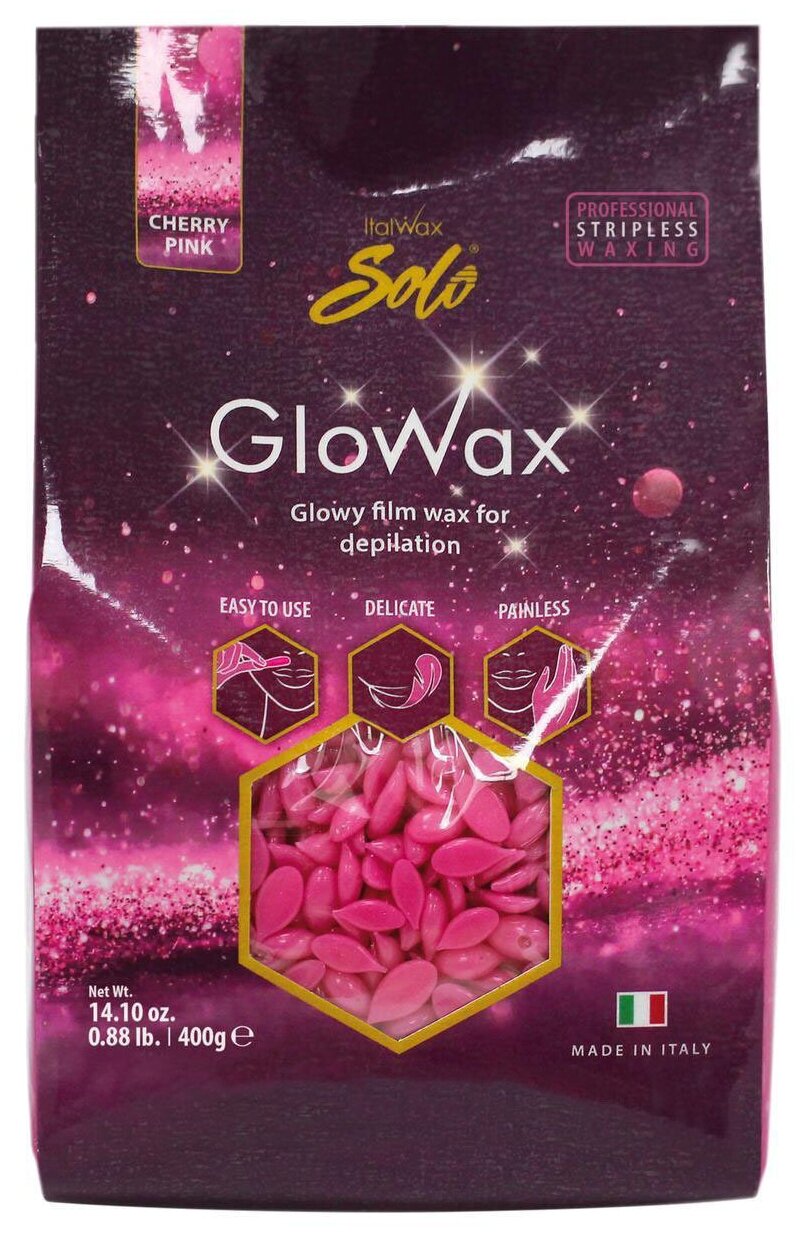 Воск пленочный в гранулах Solo Glowax «CHERRY PINK», 400 гр