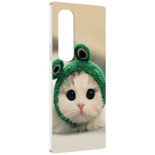 Чехол MyPads кот-лягушка детский для Samsung Galaxy Z Fold 4 (SM-F936) задняя-панель-накладка-бампер