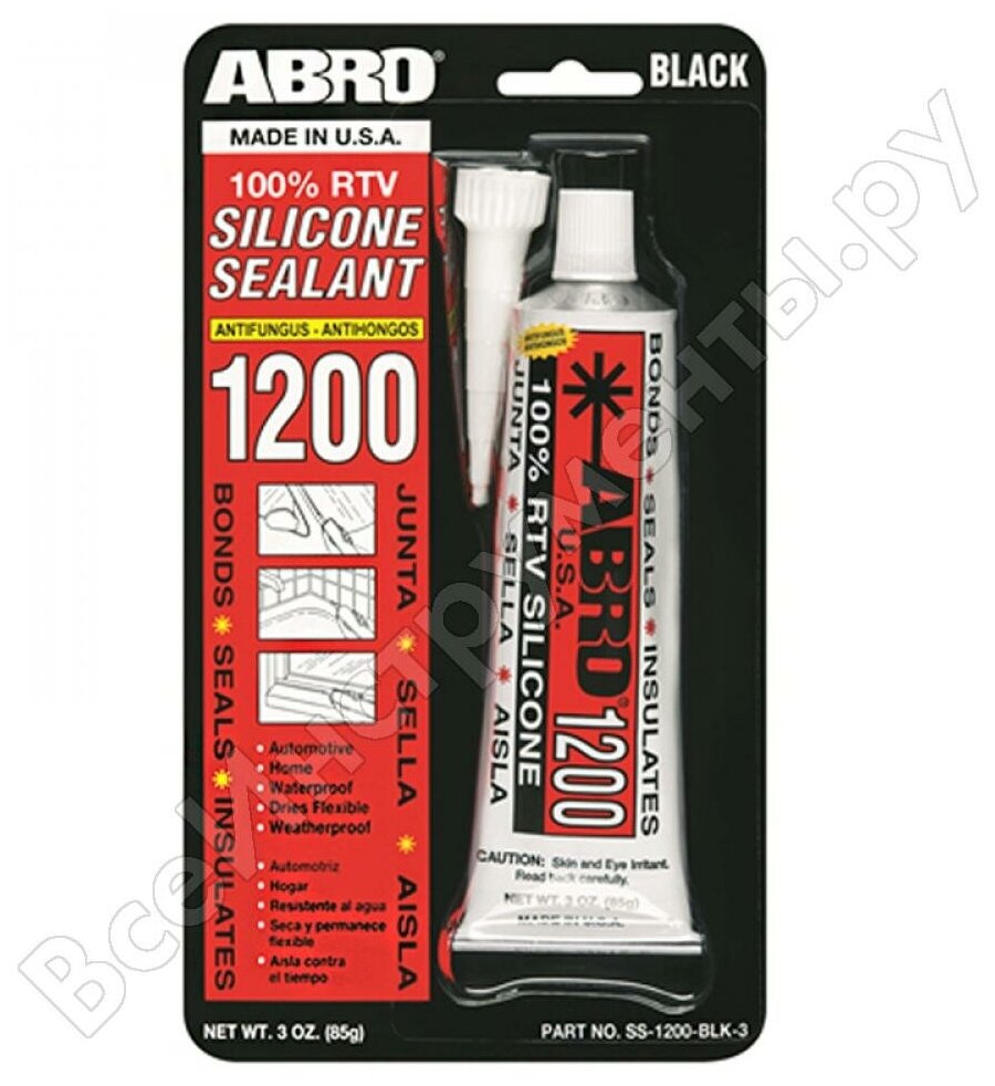 Abro ABRO √ерметик силиконовый черный ABRO (85 г) —Ўј ABRO SS1200BLK3