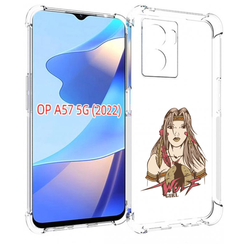 Чехол MyPads девушка волк для OPPO A57 5G(2022) задняя-панель-накладка-бампер