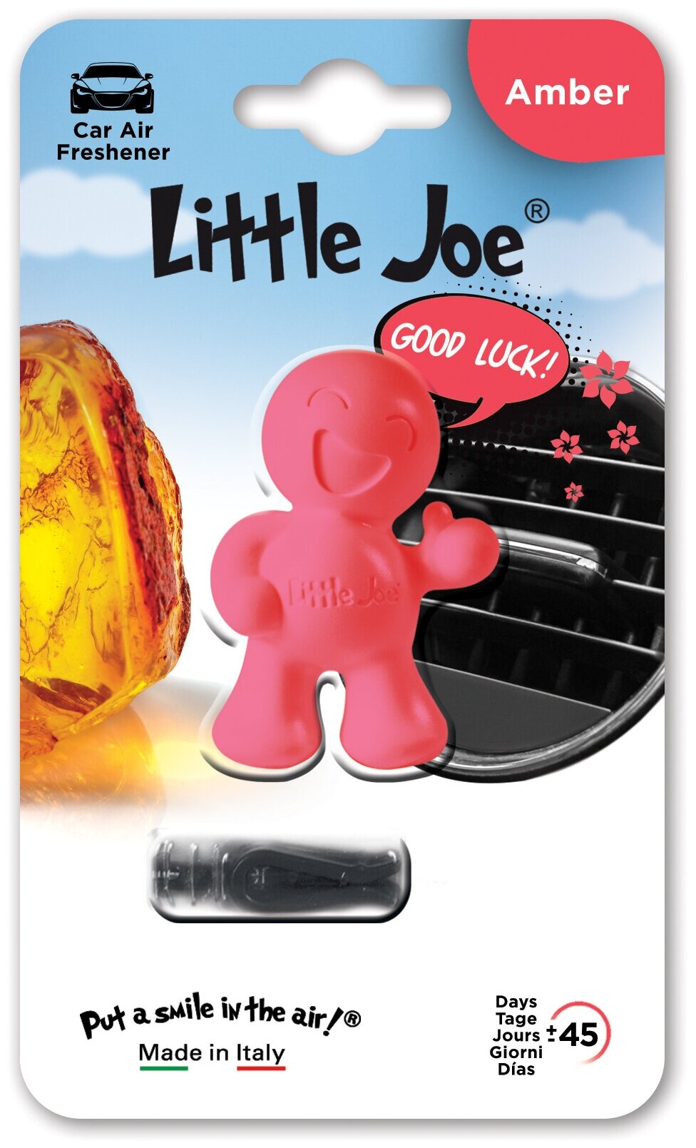 Ароматизатор в дефлектор улыбающийся человечек Little Joe OK Amber, Янтарь