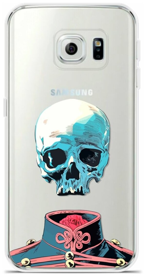 Силиконовый чехол на Samsung Galaxy S6 Edge Череп / для Самсунг Галакси С6 Эдж