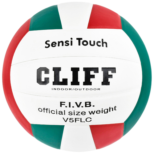 Мяч волейбольный CLIFF V5FLC, 5 размер, PU, бело-зелено-красный мяч волейбольный ingame start зелено бело красный