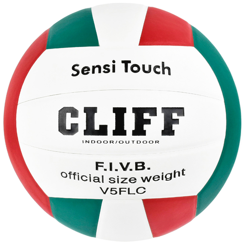 Мяч волейбольный CLIFF V5FLC, 5 размер, PU, бело-зелено-красный