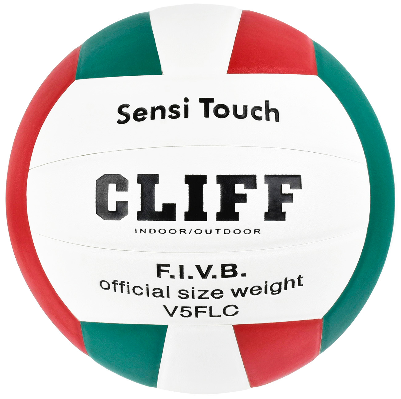 Мяч волейбольный CLIFF V5FLC, 5 размер, PU, бело-зелено-красный