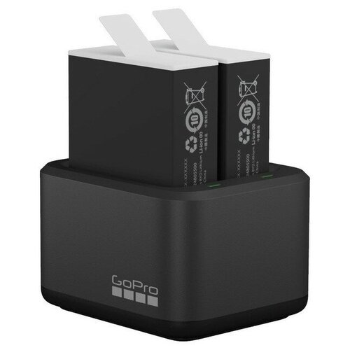 Зарядное устройство GoPro Dual Battery Charger + Аккумулятор Enduro 2шт для HERO 9/10/11 - ADDBD-211 (ADDBD-211-AS) набор аккумуляторов для gopro hero9 10 11 enduro 2 pack battery