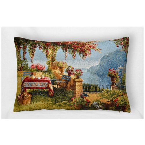 Ривьера в тени - гобеленовая наволочка ГобеленГлавСнаб 45x63 см 1000₽