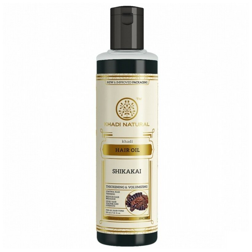 Масло для роста контроль выпадения Кхади (Shikakai herbal hair oil, Khadi), 210 мл