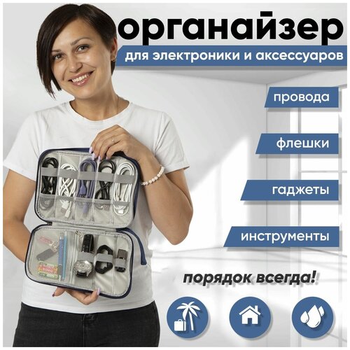 фото Органайзер для техники 250х20х150 см, синий нет бренда
