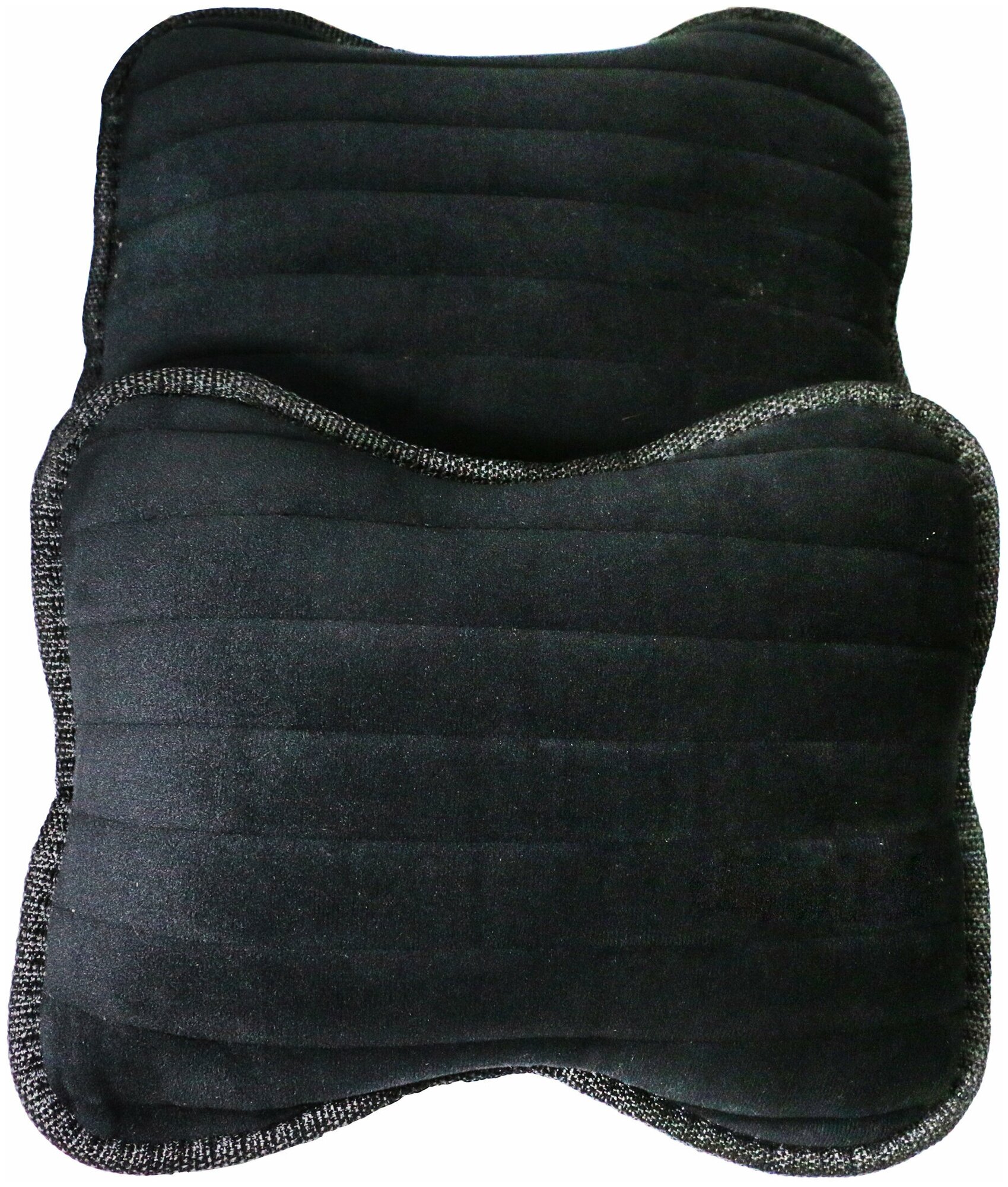 Подушка-подголовник на сиденье автомобиля универсальная из велюра премиум-класса. Ткань полоса чёрный/Тачкин гардероб - 2 шт.