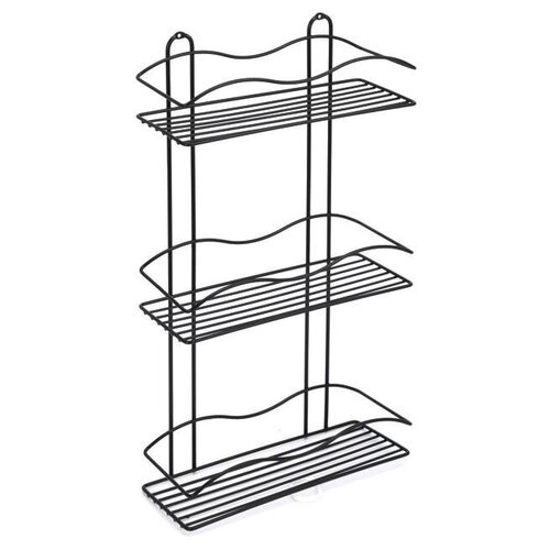 Полка прямая для ванной volna 3-х уровневая 30х125х54см черная 4128₽
