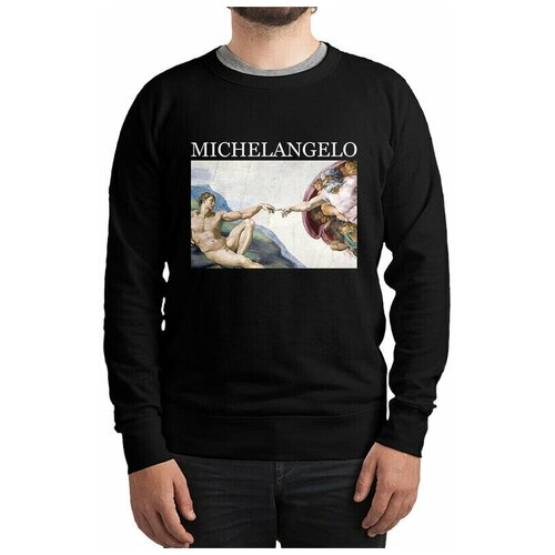 Свитшот DreamShirts Микеланджело - Сотворение Адама Мужской Черный 54 DREAM SHIRTS черного цвета