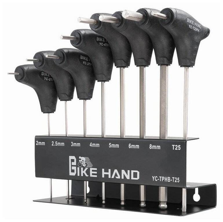 Набор шестигранных ключей на подставке BIKE HAND YC-TPHB-T25 2/2.5/3/4/5/6/8/T25mm