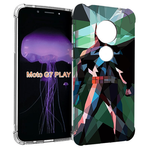 Чехол MyPads полигональный-бэтмен-арт для Motorola Moto G7 Play задняя-панель-накладка-бампер чехол mypads стрит арт статуя для motorola moto g7 play задняя панель накладка бампер