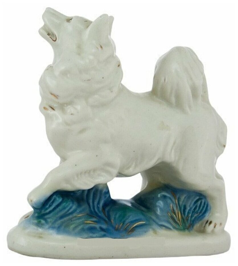 Статуэтка Лайка старая Гжель, СССР 1950 г. — фото 1