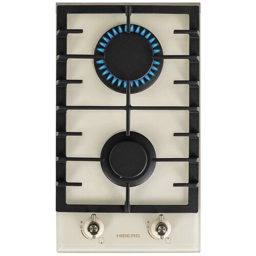Газовая варочная поверхность HIBERG VM 3022 RY 2 конфорки электророзжиг газ-контроль бежевый ретро 1369000₽