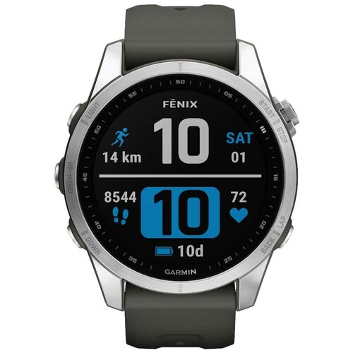 Умные часы Garmin Fenix 7s Silver with Graphite Silicone Band 010-02539-01