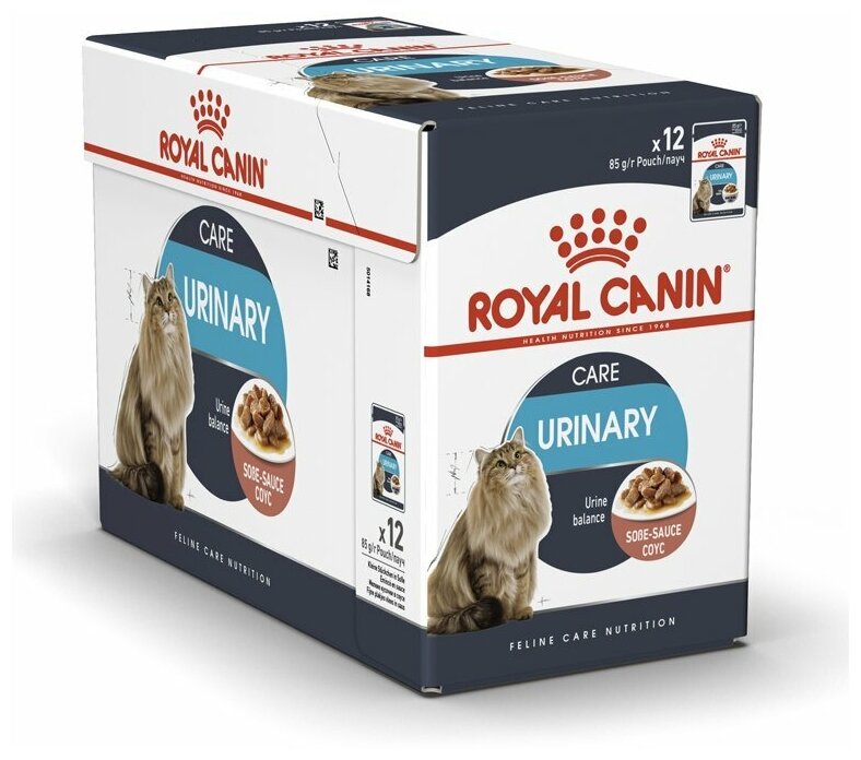 Консервы Royal Canin "Urinary Care", для взрослых кошек, мелкие кусочки в соусе, 85 г, 12 шт