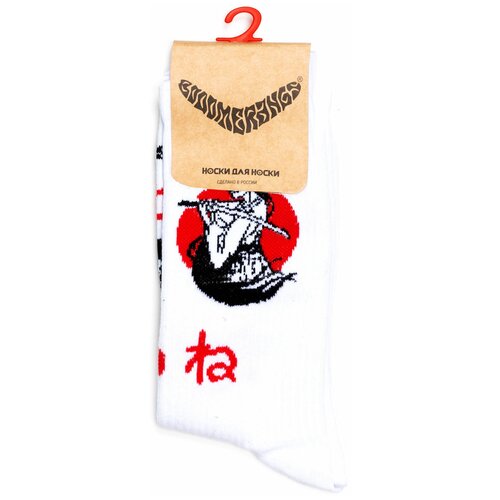 Носки BOOOMERANGS, размер 34-39, белый, красный носки booomerangs размер 34 39 белый красный
