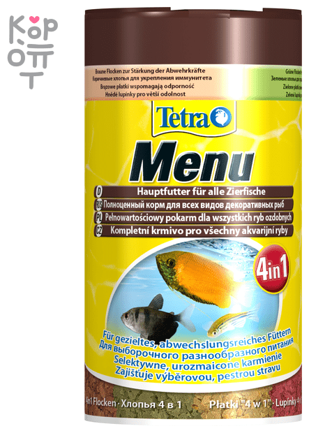 TetraMenu корм для всех видов рыб "4 вида" мелких хлопьев 100 мл 67386 . - фотография № 4