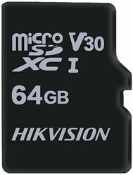 Карта памяти microSDXC 64GB Hikvision C1 Memory Card (HS-TF-C1(STD)/64G/ZAZ01X00/OD) UHS-I U1 Class 10/V30, 92/30 MB/s, 0 C to 70 C, TLC, RTL (012764)