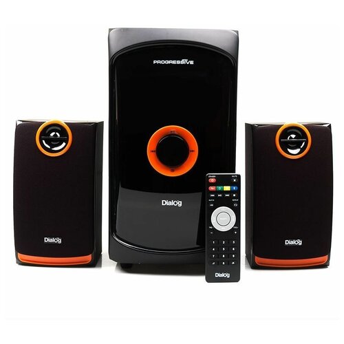 Акустическая система DIALOG AP-200 60 Вт, черный/оранжевый сабвуфер eurosound bbr 118 black