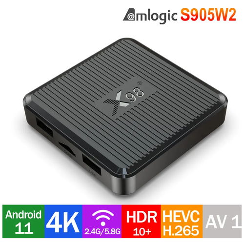 ТВ-приставка X98Q 1/ 8Гб., Android 11 / Медиаплеер / Приставка смарт ТВ / Amlogic S905W2