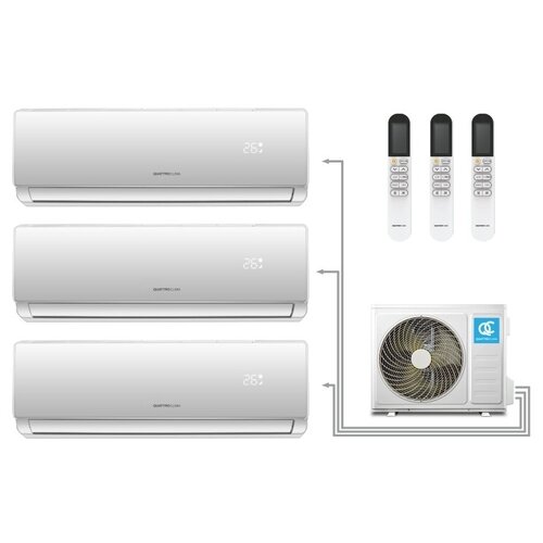 Мульти сплит-система на 3 комнаты QUATTROCLIMA QN-FM21UA + QV-FM07WA*2 шт. + QV-FM09WA (20 м2 + 20м2 + 25м2) 2 24m ins white hanging photo background cloth color photography cloth net red live broadcast pure color decoration