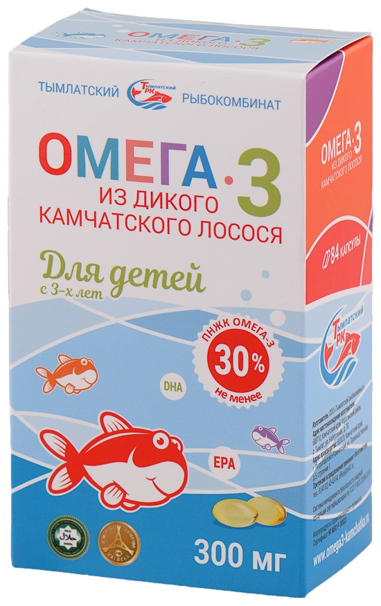 Омега-3 из дикого камчатского лосося для детей с 3-х лет капсулы по 300 мг 84 шт