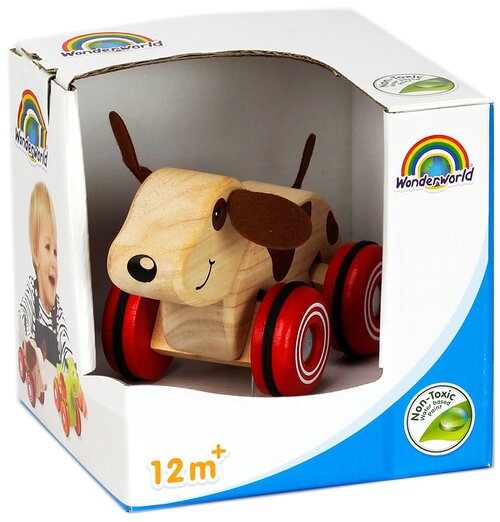 Каталка-игрушка Wonderworld Щенок на прорезиненных колесах