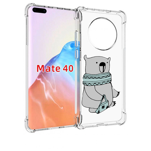 Чехол MyPads Модный медведь для Huawei Mate 40 / Mate 40E задняя-панель-накладка-бампер