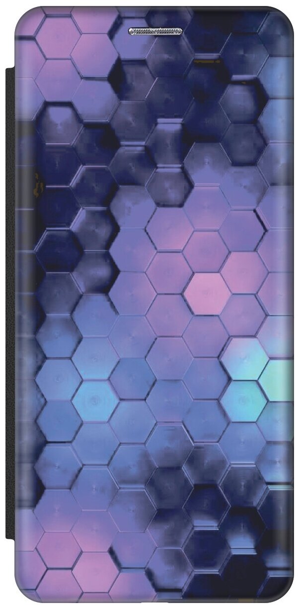 Чехол-книжка Сиреневые соты на Infinix Smart 6 HD / Инфиникс Смарт 6 ХД черный