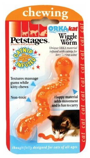 Petstages игрушка для кошек Energize "ОPKA червяк" 11 см - фотография № 15