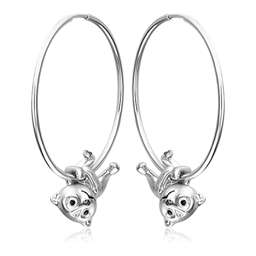 Серьги PLATINA из серебра 925 пробы с эмалью