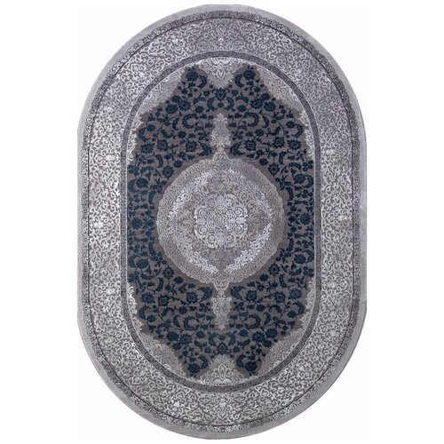 Ковер 03014G - GREY / GREY - Овал - коллекция QUANTUM 1.56x2.30