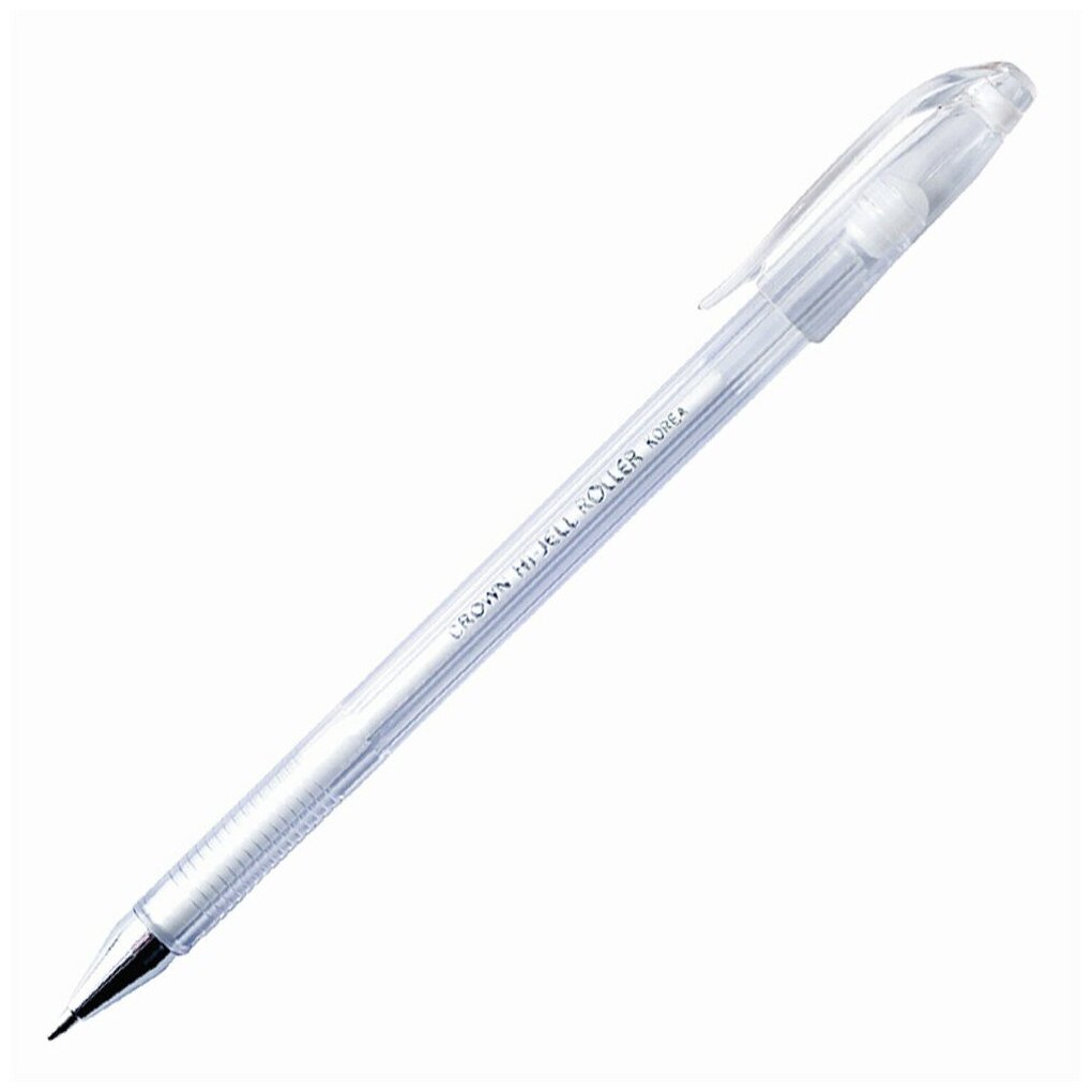 Ручка гелевая CROWN "Hi - Jell Pastel", БЕЛАЯ, корпус тонированный белый, узел 0,8 мм, линия письма 0,5 мм, 12 шт.