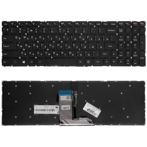 Клавиатура для ноутбука Lenovo Flex 3 1570 3-15 3-1580 Series Плоский Enter Черная без рамки С подсветкой PN SN20G90930 2633₽