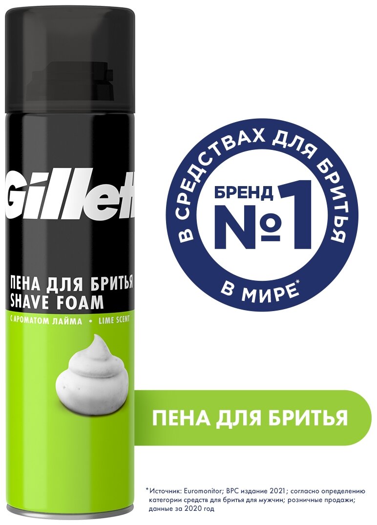 Пена для бритья Classic c ароматом лимона и лайма Gillette