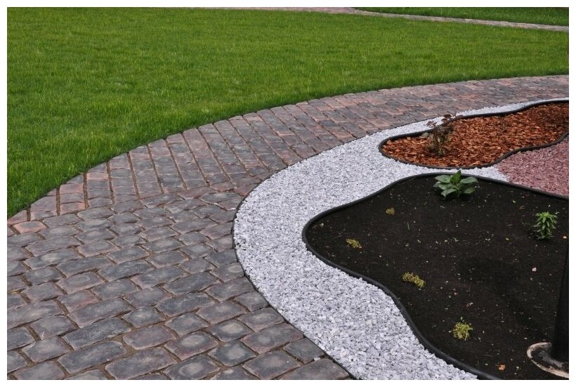 Бордюр садовый Стандартпарк Канта (Standartpark KANTA), коричневый, длина 10 м, высота 10 см, диаметр трубки 1,6 см - фотография № 5
