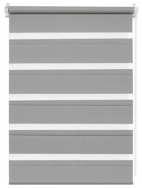 Рулонная штора Blackout с эффектом «день-ночь» Эскар Миниролло, 90х170 см, серый