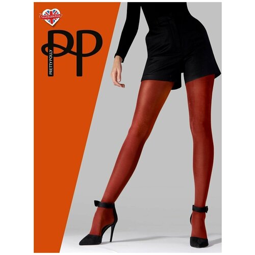 фото Колготки pretty polly, 80 den, размер s, бордовый